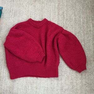 Pink Puff Sleeve Sweater